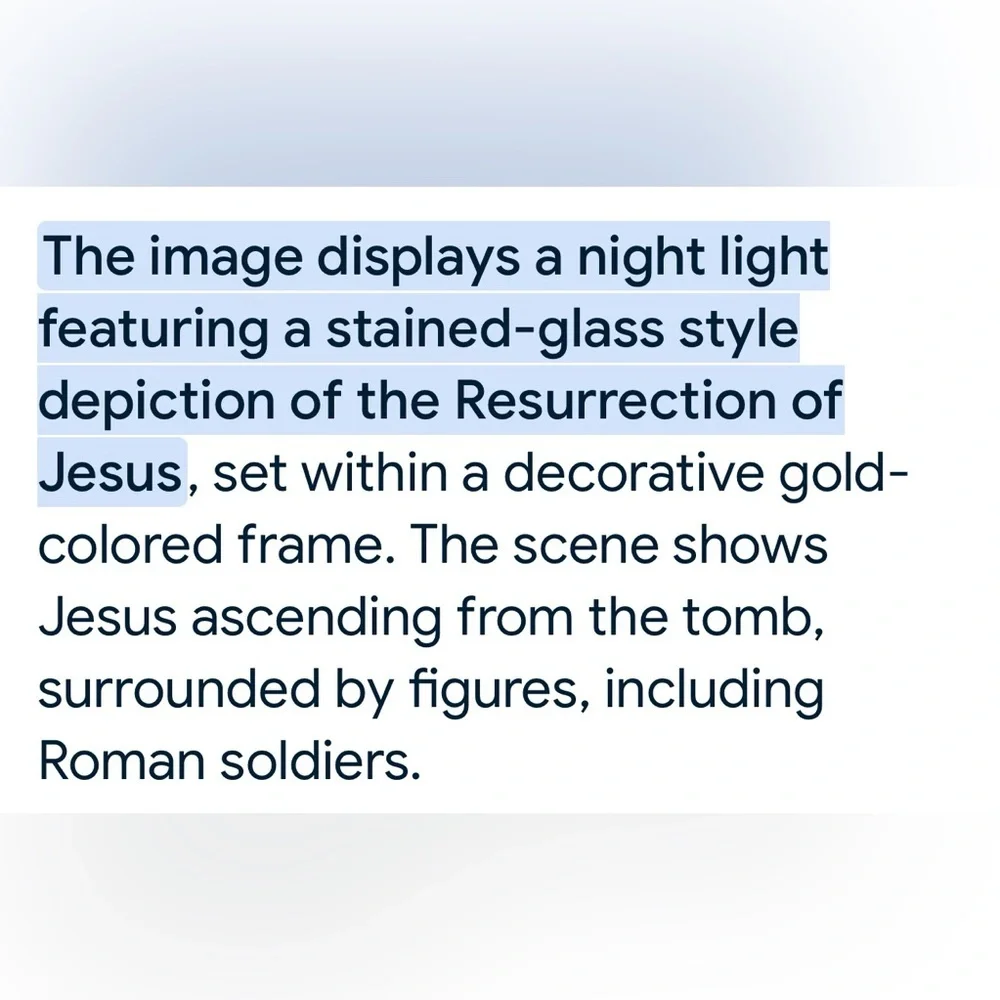 Vintage Gold Framed Religious Night Light